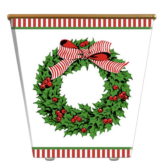 Holly Wreath Cachepot Container