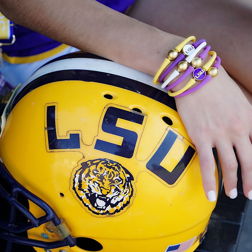 LSU Tigers Enamel Silicone Bali Bracelet