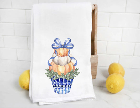 Pumpkin Chinoiserie Tea Towel