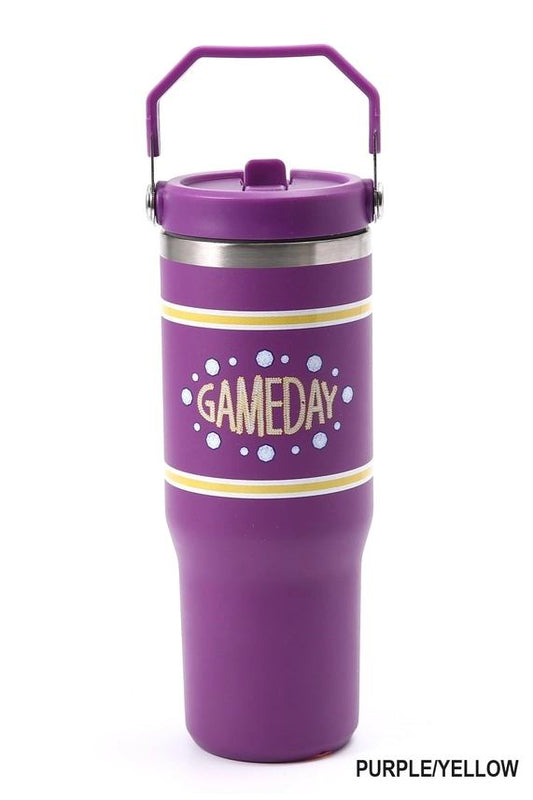 Game Day 30 oz Stainless Steel Flip Straw Tumbler