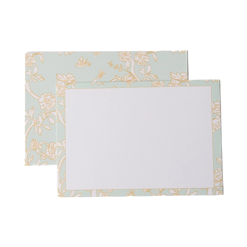 Mint Chinoiserie Note Cards