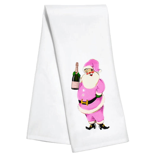 Santa Champagne Kitchen Towel